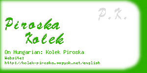 piroska kolek business card